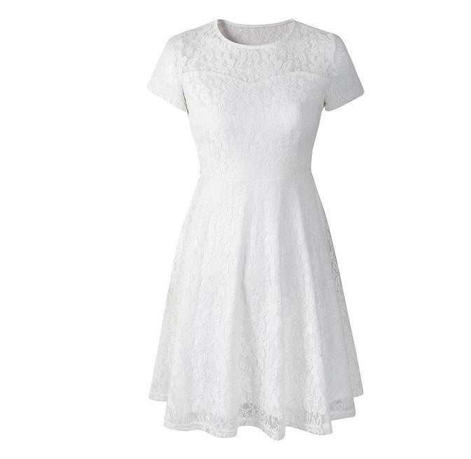 Women's Lace Cotton Dress - Elegant Feminine Dress