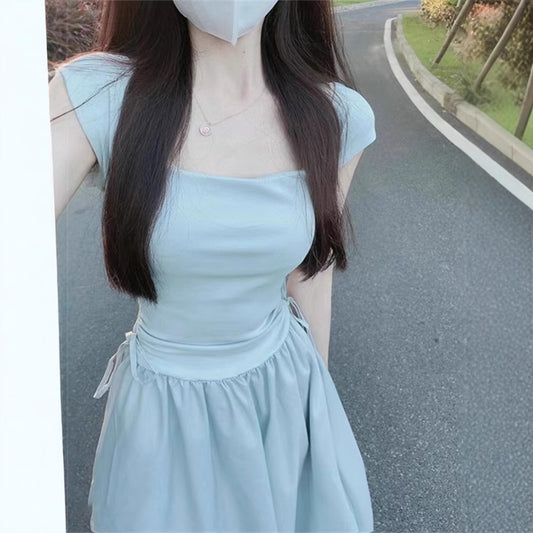 New Patchwork Skirt Sophisticated Waist-cinching And Slimming Maxi Dress