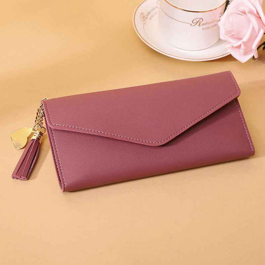 Ladies' short student fringed card case, -style cute coin purse, all wallet