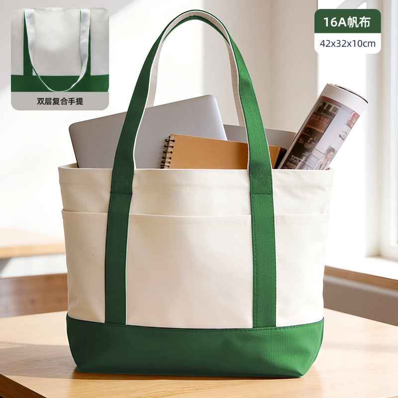 Canvas bags with LOGO printing upon request, pure cotton hand-held eco-friendly shopping bags with thickened printed characters for enterprises and schools
