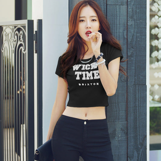 Women's Cotton Letter Print Blouse - Casual Graphic Top