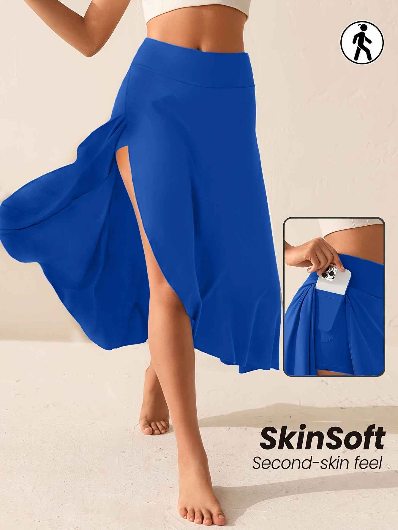 Elegant Flowing Solid-Colored Midi Skirt With Ruffle Trim