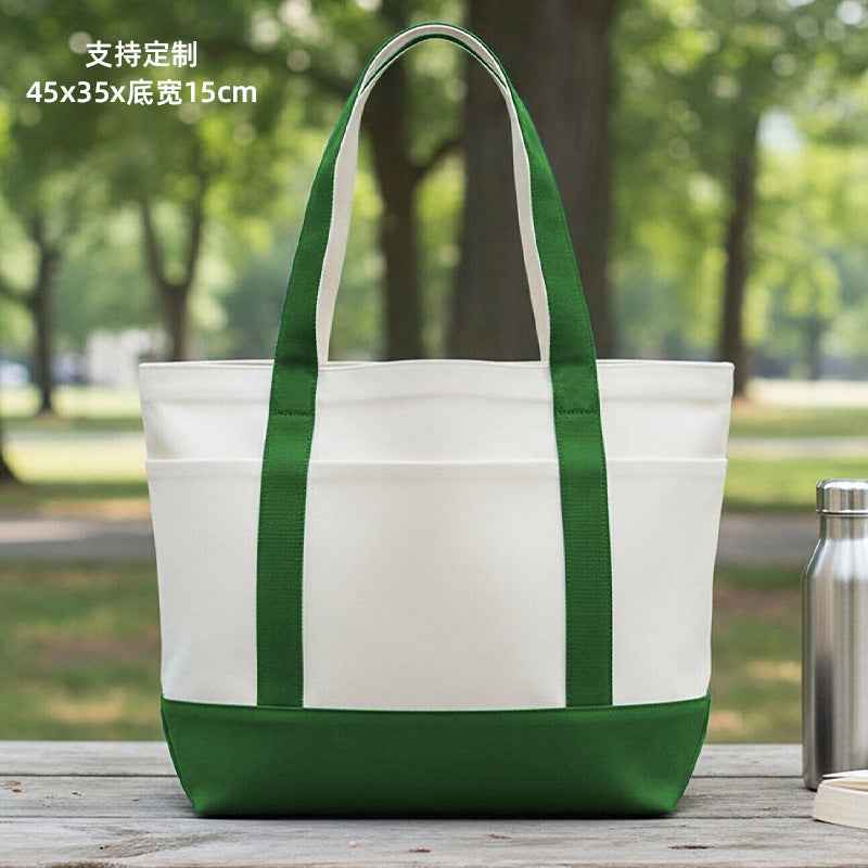 Canvas bags with LOGO printing upon request, pure cotton hand-held eco-friendly shopping bags with thickened printed characters for enterprises and schools