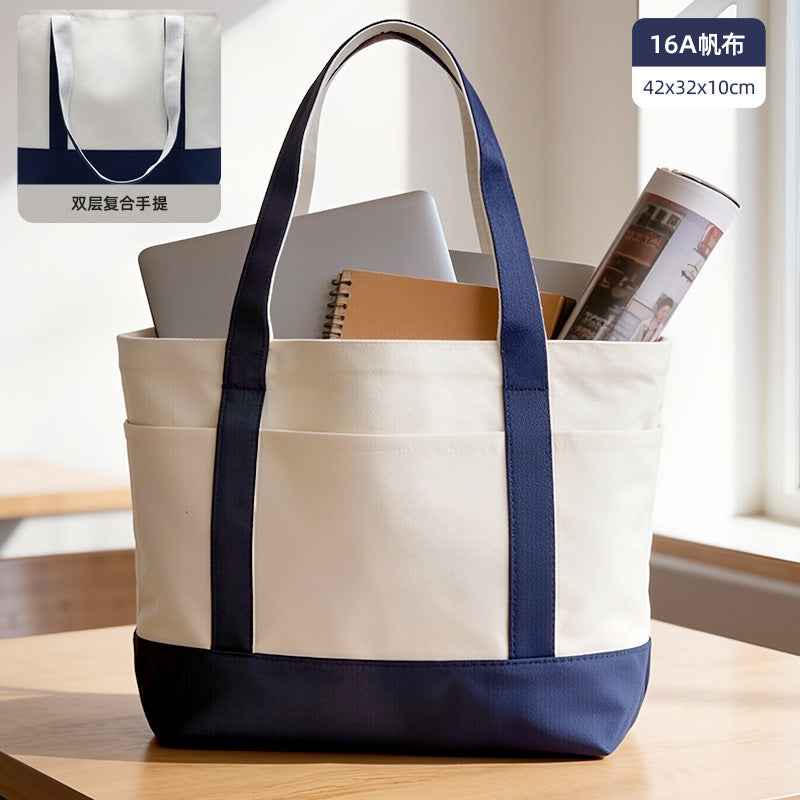 Canvas bags with LOGO printing upon request, pure cotton hand-held eco-friendly shopping bags with thickened printed characters for enterprises and schools