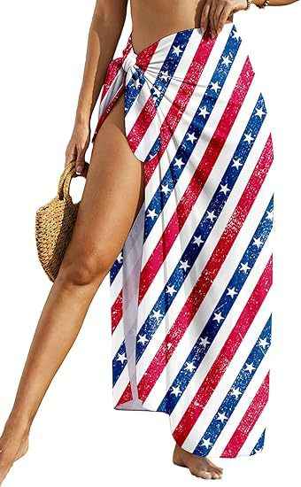 Women's Sheer Sarong High-Slit One-Size Swimsuit Cover-Up