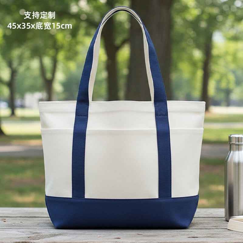 Canvas bags with LOGO printing upon request, pure cotton hand-held eco-friendly shopping bags with thickened printed characters for enterprises and schools