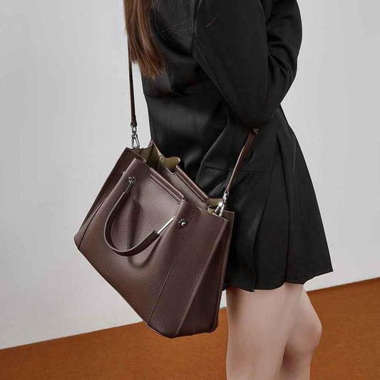Textured large-capacity casual 2026 Textured stylish hand-held crossbody single-shoulder leather tote bag