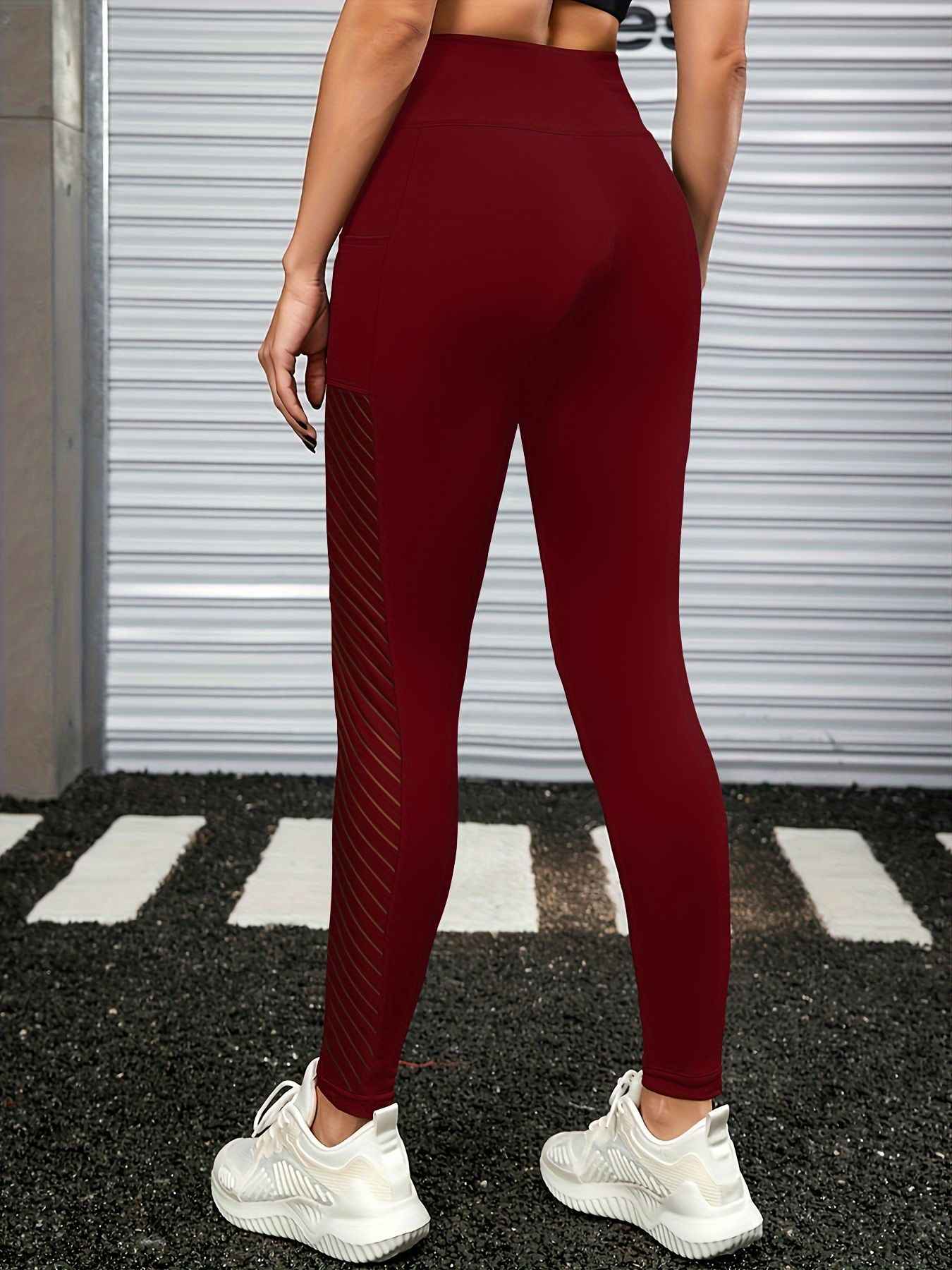 Womens Yoga Fitness Leggings Tight-Fitting Cropped Base Layer Pants