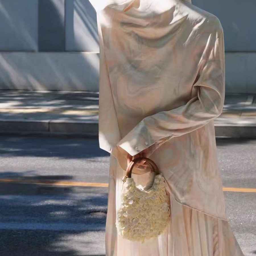 Hand-sewn beaded mother-of-pearl bag, socialite dinner style shell bag, women's hand-held shoulder bag