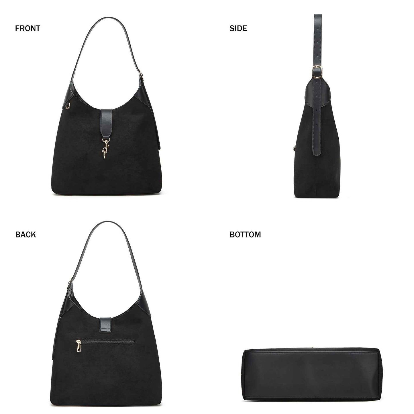 2026 Black soft leather tote bag, single-shoulder crossbody bag, large-capacity mother-and-child bag, women's bag