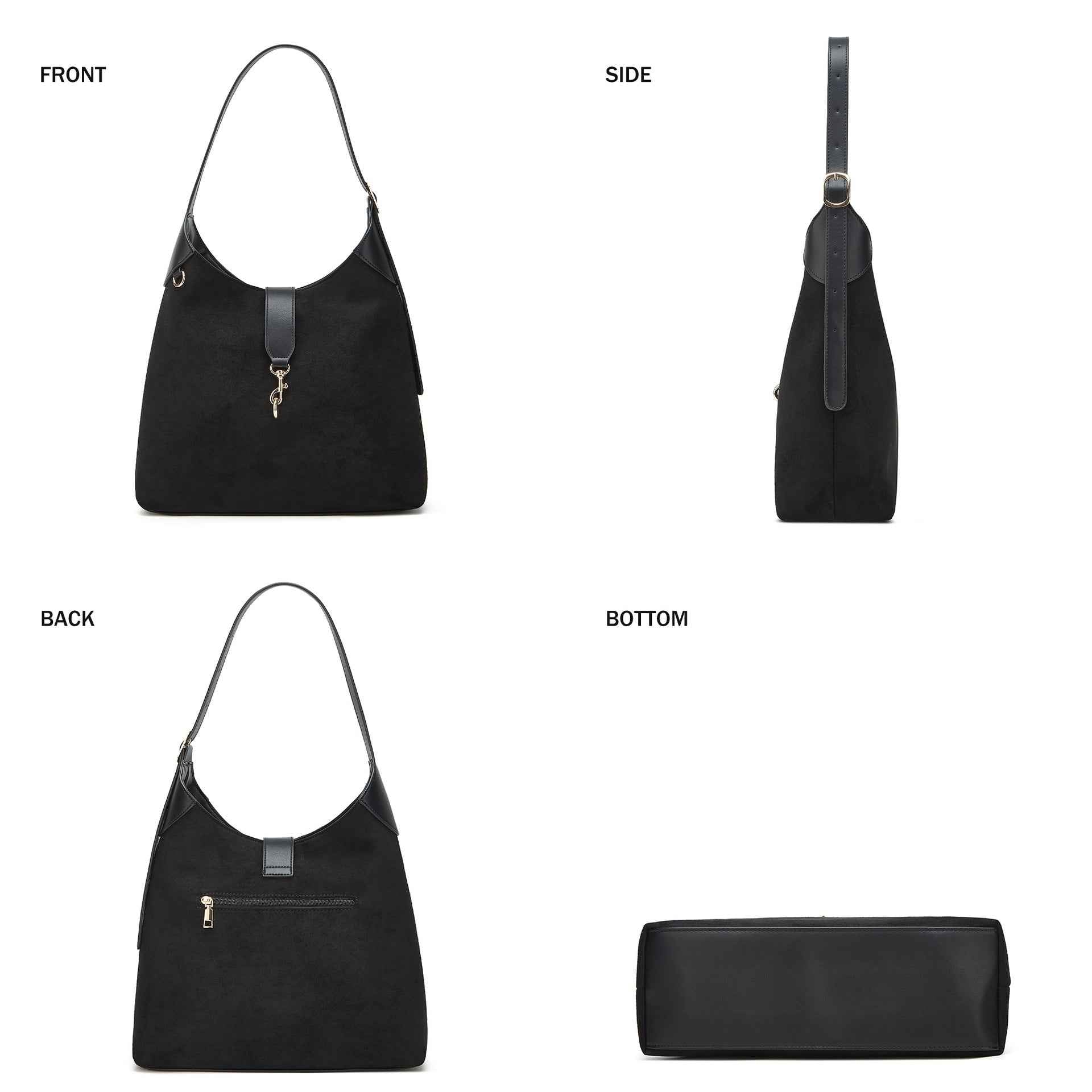2026 Black soft leather tote bag, single-shoulder crossbody bag, large-capacity mother-and-child bag, women's bag