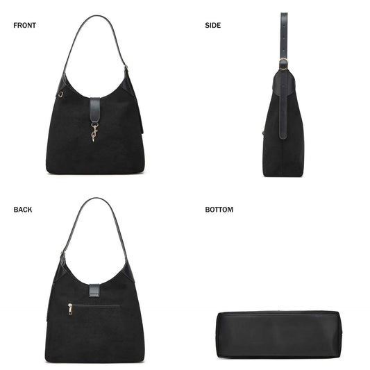 2026 Black soft leather tote bag, single-shoulder crossbody bag, large-capacity mother-and-child bag, women's bag