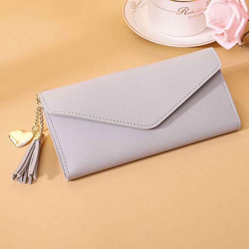 Ladies' short student fringed card case, -style cute coin purse, all wallet
