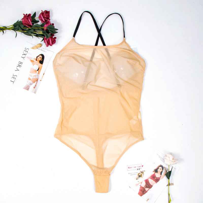 New Sexy Lace Slim-fit Jumpsuit Mesh Transparent Underwear For Women