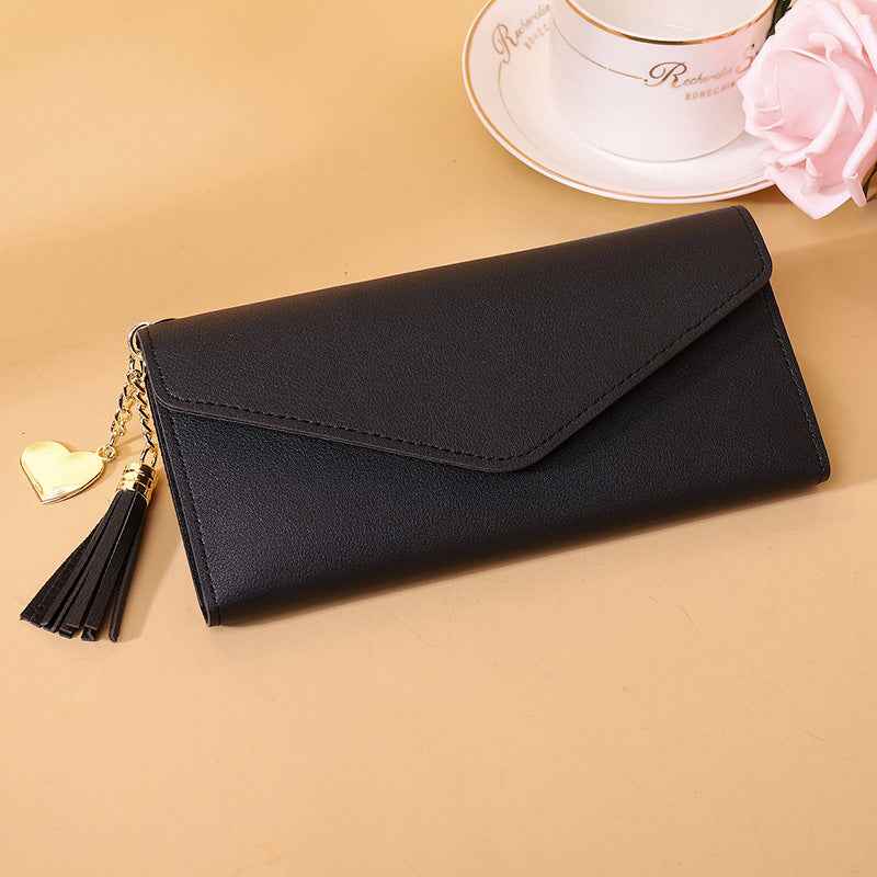 Ladies' short student fringed card case, -style cute coin purse, all wallet